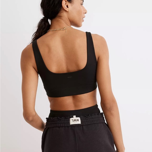 Madewell MWL Flex Square-Neck Sports Bra Black Size XS - Picture 3 of 7